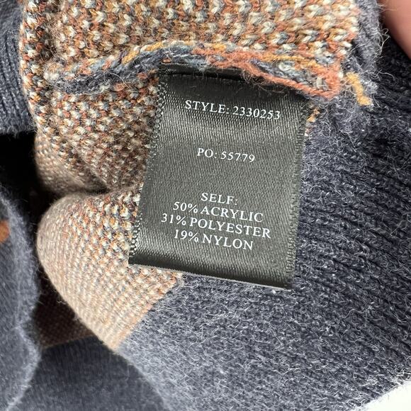 Current Air Anthropologie Sweater Jacquard Half Zip Denim Blue Multi Size Medium - Picture 10 of 10